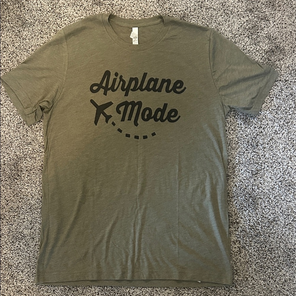 Airplane Mode Olive Green Unisex T-Shirt